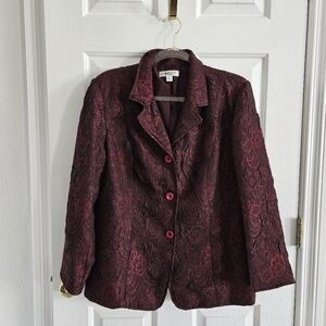 Coldwater Creek Tapestry Floral Brocade Blazer Jacket